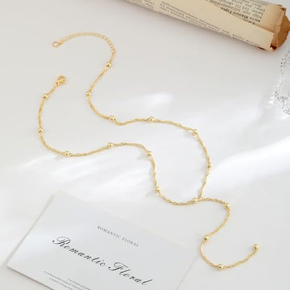 VIROMY Gold Long Y Necklaces for Women Trendy - Dainty Lariat Chain Drop Pendant Necklace for Women Gold Statement Jewelry - color: Y Necklace 11
