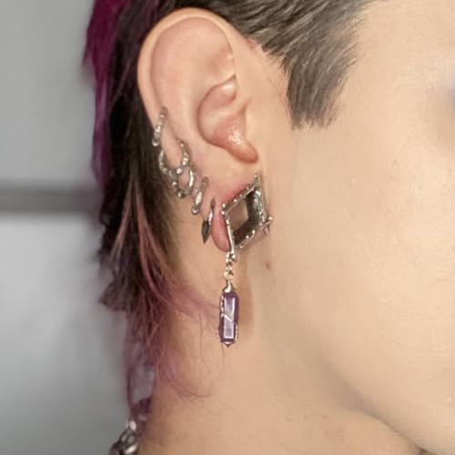 ERKUOO 2PCS Ear Gauges Star Dangle Saddle Ear Tunnels Plugs Flesh Piercing Earrings Expander For Women Body Jewelry - color: 2 Silver, size: 16 mm