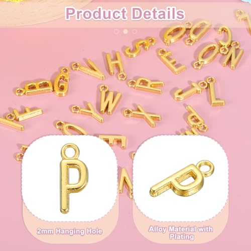 uxcell Letter Charm, Alloy Letter Initial Alphabet Charm for DIY Craft Jewelry Making Bracelets Earrings Necklace - color: Gold - P