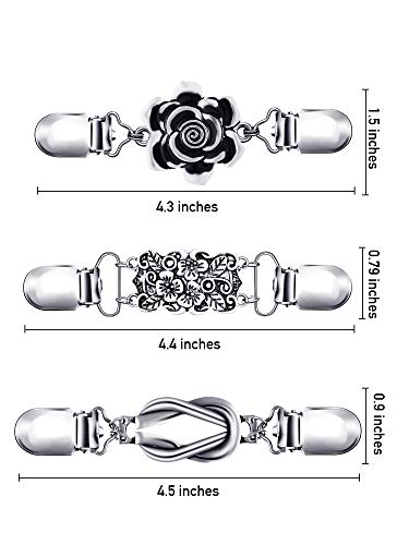 Hicarer 6 Pieces Vintage Shirt Dress Cardigan Clip, Waist Clip for Women, Sweater Shawl Brooch Jacket for Clothing - style: Vintage