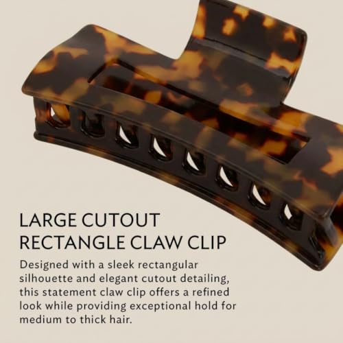 France Luxe Large Cutout Rectangle Claw Clip, Handmade in France, Tokyo | For Thick, Curly & Long Hair, Gentle Secure Grip, Lightweight All-Day Comfort, Cellulose Acetate, Hair Accessory - color: Tokyo