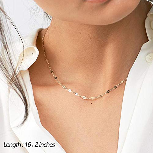 Turandoss Dainty Layered Choker Necklace, Handmade Y Pendant Necklace Multilayer Bar Disc Necklace Adjustable Layering Choker Necklaces for Women - style: 3PCS - Chain&Bar&Disc