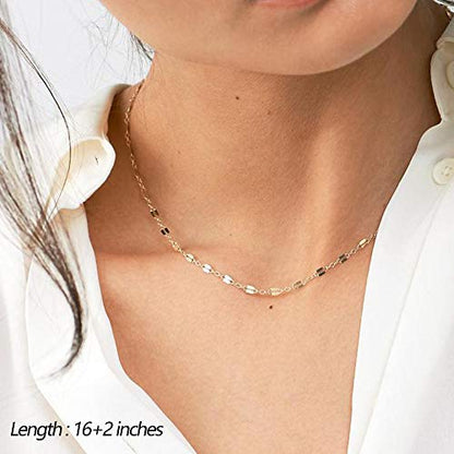 Turandoss Dainty Layered Choker Necklace, Handmade Y Pendant Necklace Multilayer Bar Disc Necklace Adjustable Layering Choker Necklaces for Women - style: 3PCS - Chain&Bar&Disc