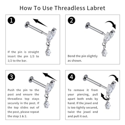 1PC ASTM F136 Titanium Mini Threadless Flat Back Stud 18G 6mm 8mm for Conch Helix Flat Tragus Labret - color: leaf - Tit