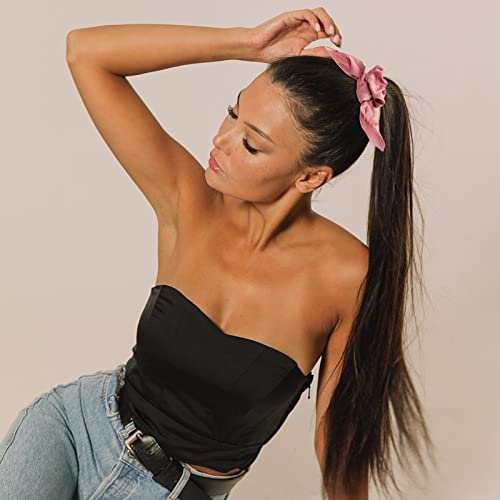 Jaciya Satin Silk Scrunchies - Women's Hair Ties for Ponytails, Thick Hair, and No Damage - color: Classic color