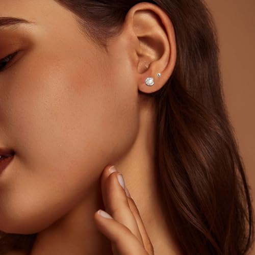 IMBOS Pearl Earrings 14k Gold Plated Daisy Flower Stud Earrings for Women Ball Stud Flat Back Earring Hypoallergenic Statement Earring Trendy Jewelry Gift for Women - color: Silver-Caged Pearl Ball