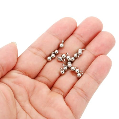 PATIKIL 50pcs Steel Bead Charm, Stainless Steel Ball Bracelet Charm Pendants Metal Round Beads Small Bulk for Jewelry Making - color: Silver Tone, size: 4mm