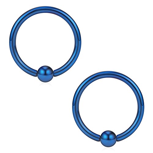 SCERRING 16G Captive Bead Piercing Ring Stainless Steel Nose Septum Tragus Helix Nipple Lip Eyebrow Hoop Rings 12PCS - style: 12PCS - 10mm Mix Color