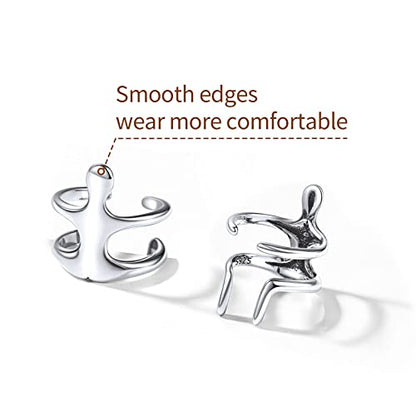 ChicSilver 925 Sterling Silver Ear Cuffs Non-Piercing Cartilage Earrings: Various Styles, Conch Cuffs (with Gift Box) - style: L: Climbing Man