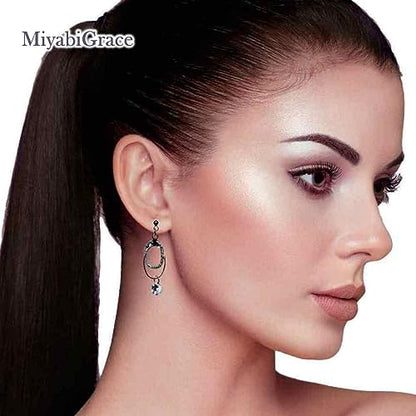 Drop Cubic Zirconia Invisible Clip On Earrings for Women Not Pierced Gold Teardrop Sqaure CZ Crystal Dangle Gold Silver Comfortable Clip On Earrings Bridal Wedding Prom - color: Oval Silver
