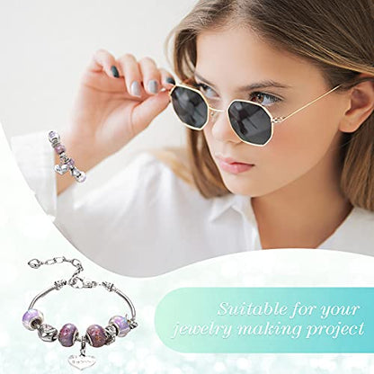 Hicarer 27Pcs Snake Chain Bracelet Charm Bracelets - size: 7.9 Inch