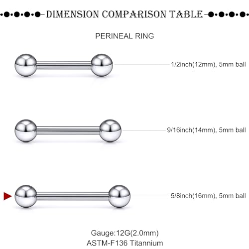16G-2G ASTM F136 Titanium Internally Threaded Nipple Tongue Rings Piercing Jewelry Straight Industrial Earring Barbell G23 Titanium Nipple Tongue Bars Piercing Jewelry for Women Men 12MM-40MM - style: 12G, 16mm Length, 5mm Ball