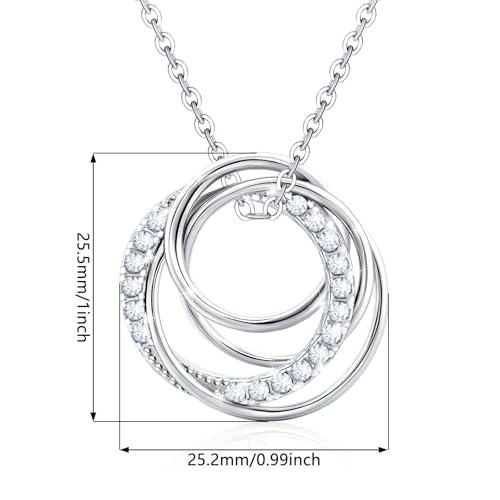Sterling Silver Pendant Necklace Charms Hypoallergenic Fashion Jewelry Dainty Valentines Day Birthday Gift for Women - style: Circle