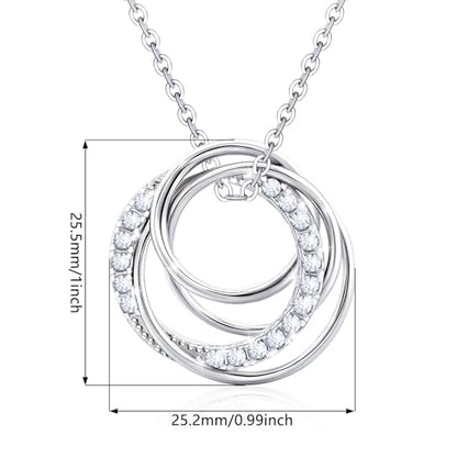 Sterling Silver Pendant Necklace Charms Hypoallergenic Fashion Jewelry Dainty Valentines Day Birthday Gift for Women - style: Circle