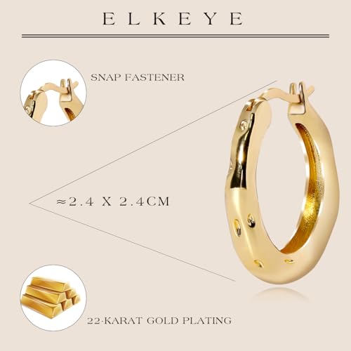 Golden Hoop Earrings For Women The Twisted Close-Fitting Hoop Shape Is Crafted With Gold-Plated Material And S925 Silver Pins Light Luxury Elegant Unique And Minimalist Style - color: GEE4021-Gold