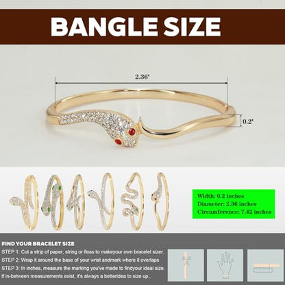 Pack of 6 - Gold Bracelet Bangles Bulk Set for Women,Trendy Stackable, Zinc Alloy Rivet & Four-Leaf Clover Design Stackable Bangles with Rhinestones, 7-inch Circumference Fits Most Adults, Jewelry Gift for Her, Girlfriend, Wife, Mom, Sister, Lover on Birt