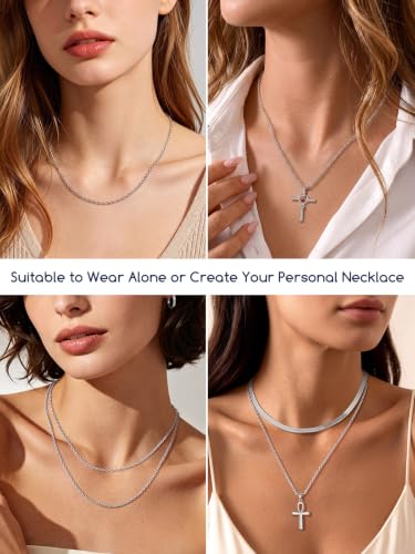 Suplight Stainless Steel Cable Chain Necklaces for Men Women 14K Gold/Black/Rose Gold Plated Cable Link Chains, 2mm Thin & Dainty & Sturdy Chains for Pendant 14"-30" Length