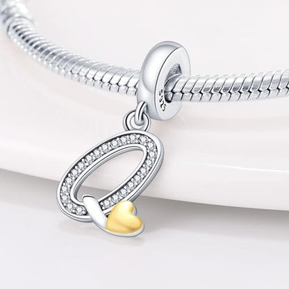 HappyStar Sterling Silver Letter Charms for Bracelets Alphabet Initial Dangle Charms Bead fit Pandora Bracelets Jewelry Gifts for Women - color: Letter charms Q