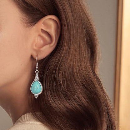 Ritach Teardrop Earrings for Women Trendy Sterling Silver Hypoallergenic Crystal Dangle Drop Earrings Set for Jewelry - color: 6dangle -turquoise