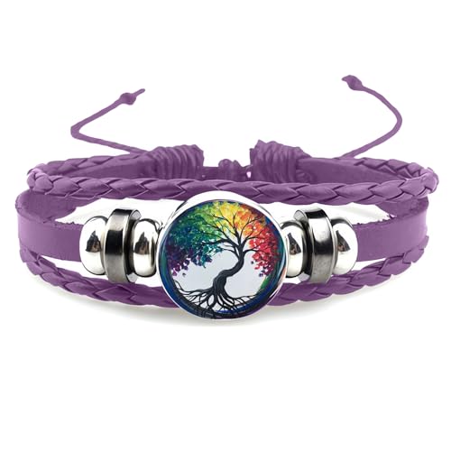 Boho Sunflower Gifts Sunflower Leather Bohemian Bracelet Birthday Gifts for Women Teens Granddaughter Wife Daughter Mom Friendship Bracelets for Her - color: C-Tree Life