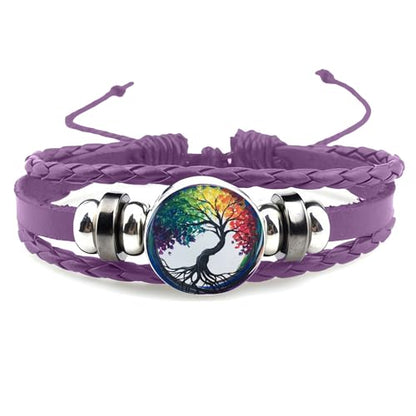Boho Sunflower Gifts Sunflower Leather Bohemian Bracelet Birthday Gifts for Women Teens Granddaughter Wife Daughter Mom Friendship Bracelets for Her - color: C-Tree Life