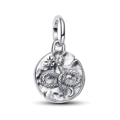 925 Sterling Silver Dangle Charm Fit Women Bracelet And Necklaces Jewelry | Medallion Pendants Beads Jewelry Charms for Women Fashion Gift Family Friends Mother's Day - color: Infinity Snake Medallion Charm 1198