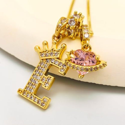 18K Gold & Silver Plated Initial Necklaces for Women - color: E-Gold