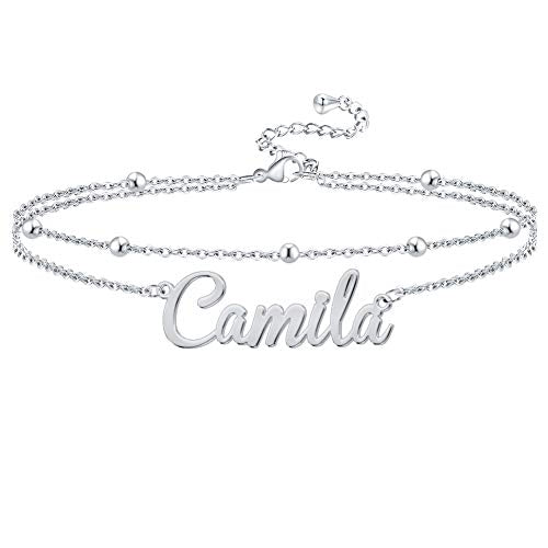Ankle Bracelet for Women Personalized Name Anklet 18K Gold Plated Custom Dainty Anklet Bracelet Beach Jewelry for Girlfriend - color: Style 07