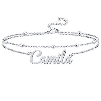 Ankle Bracelet for Women Personalized Name Anklet 18K Gold Plated Custom Dainty Anklet Bracelet Beach Jewelry for Girlfriend - color: Style 07