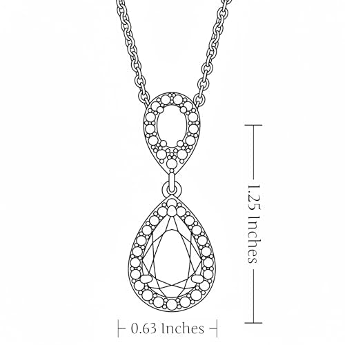 Mariell Cubic Zirconia Crystal Teardrop Bridal Wedding Pendant Necklace, Jewelry for Brides, Bridesmaids - color: Silver