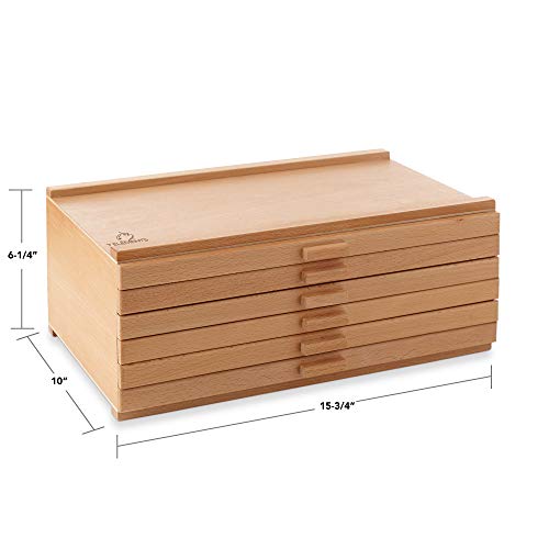 7 Elements 10 Drawer Wooden Artist Storage Supply Box for Pastels, Pencils, Pens, Markers, Brushes and Tools - size: 10-Drawer