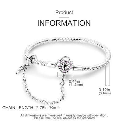 KUNSIR 925 Sterling Silver Palm Clasp Snake Chain Bracelet Basic Charm Bracelets Fit Any PDL Charm, with for Teen Women - style: KJB012