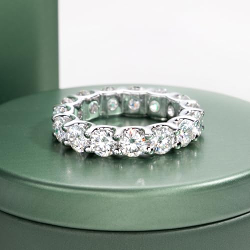 Moissanite Eternity Ring, S925 Sterling Silver Wedding Band for Women - style: Starry Sparkle Eternity Band