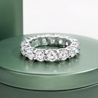 Moissanite Eternity Ring, S925 Sterling Silver Wedding Band for Women - style: Starry Sparkle Eternity Band