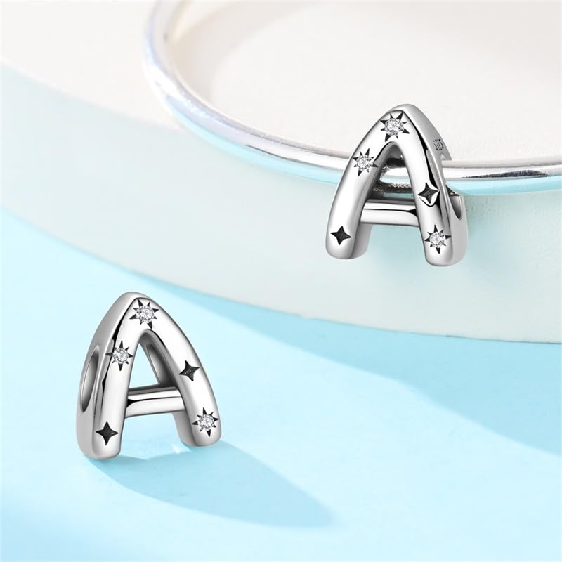 Gold Flower Family Charms for Bracelet Bead Charm for Women Jewelry Present - style: Letter A Charm