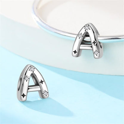 Gold Flower Family Charms for Bracelet Bead Charm for Women Jewelry Present - style: Letter A Charm