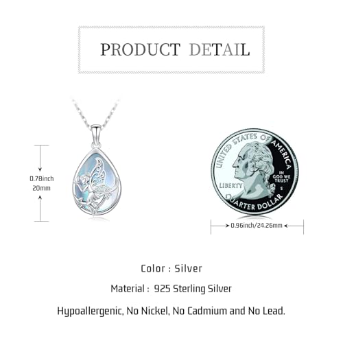 Fairy Gift Necklace/Earrings for Women 925 Sterling Silver Angel Elf Jewelry Gifts for Daughter - color: Necklace-B