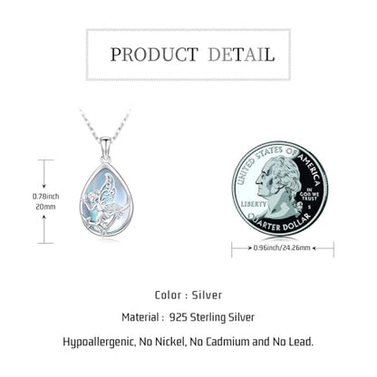 Fairy Gift Necklace/Earrings for Women 925 Sterling Silver Angel Elf Jewelry Gifts for Daughter - color: Necklace-B