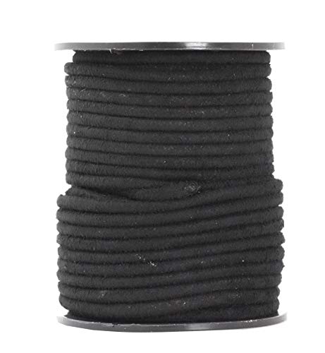 Mandala Crafts 3mm Round Black Faux Suede Vegan Leather, Jewelry Making | 11 Yards Durable Leather Strings for Bracelets, Necklaces, Braiding, Dream Catchers, Chokers, Pendants & Lacing - color: Black, size: Round 3mm 11 Yards