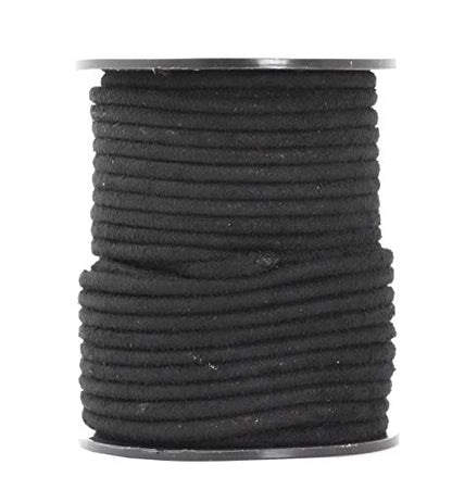 Mandala Crafts 3mm Round Black Faux Suede Vegan Leather, Jewelry Making | 11 Yards Durable Leather Strings for Bracelets, Necklaces, Braiding, Dream Catchers, Chokers, Pendants & Lacing - color: Black, size: Round 3mm 11 Yards