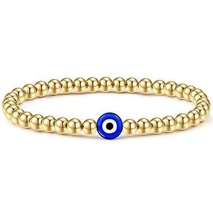 Fesciory Evil Eye Bracelet for Women, Gold Plated Adjustable Chain Jewelry | Blue Evil Eye Charm Bracelet, Lucky Amulet Symbolism, Dainty Adjustable Chain, Daily wear, Jewelry gifts - color: Gold-5