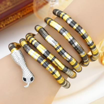 Bendable Snake Chain Necklace for Women Arm Cuff Flexible Twisty Multi-purpose DIY Bracelet and Punk Choker Trendy Medusa Snake Jewelry Gift - style: Silver