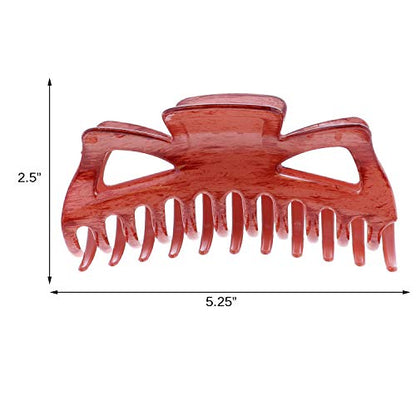 Jumbo Jaw Clip Extra Large Marbelized Hair Claw for Women (Light Cherry) - color: Light Cherry