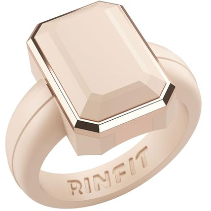 Patented Metal-Framed Silicone Rings - Emerald Collection - color: Pack B - Nude / Metal Rose Gold