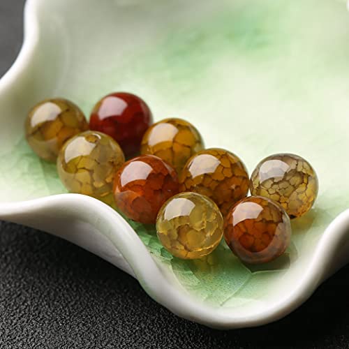 Natural Stone&925 Sterling Silver/18K Gold Anklet,│4MM│9-12 in│, Hand Woven, Adjustable Size - color: Brown Dragon Agate