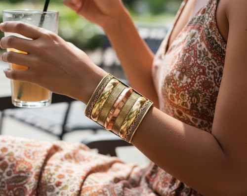 Touchstone Indian Bollywood Handcrafted Slip In Easy To Wear Stylish Wrist Enhancer Designer Broad Jewelry Cuff Bracelet For Women and Men. - style: 1 Braided Wonder Woman