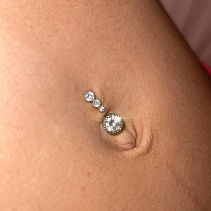 7 Pcs Gold Belly Button Ring Dangle for Women Hypoallergenic Surgical Stainless Steel Dangling Belly Rings Butterfly Heart CZ Cute Long Belly Button Piercing Dangly Navel Piercings Pack Belly Piercing Jewelry - color: silver