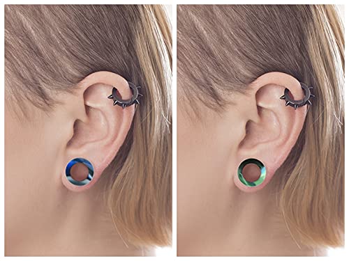 WBRWP 48/32/24/22/20/16/12pcs Ear Tunnels and Plugs - Double Flared Hollow Hard/Soft Silicone Ear Gauges - Ear Expander Stretcher Body Piercing Jewelry 8g-1" - color: 20PCS soft(thin) silicone set