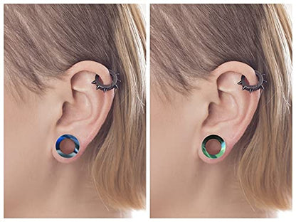 WBRWP 48/32/24/22/20/16/12pcs Ear Tunnels and Plugs - Double Flared Hollow Hard/Soft Silicone Ear Gauges - Ear Expander Stretcher Body Piercing Jewelry 8g-1" - color: 20PCS soft(thin) silicone set