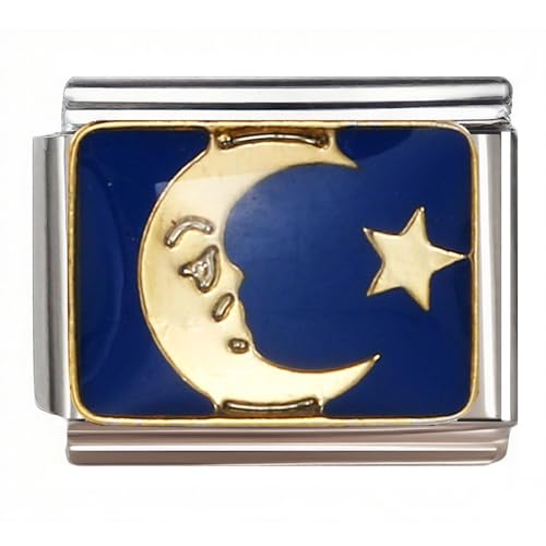 9mm Charm for Italian Charm Bracelet, Stainless Steel DIY Jewelry Chain Links,Sky - color: 001.Star -ICJ027